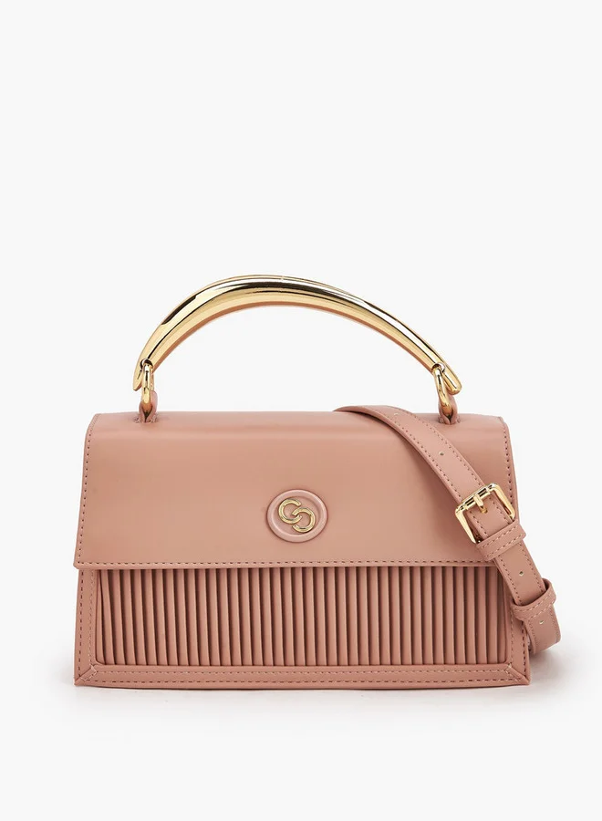 سيليست Pleated Satchel Bag With Grab Handle